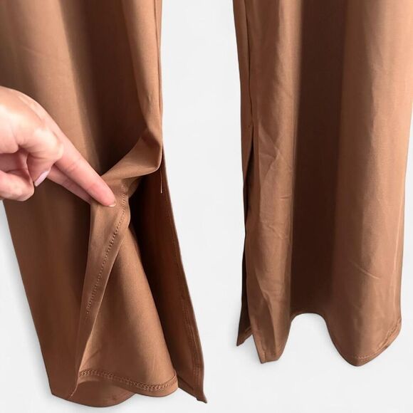 Free People Movement Split Hem Flare Leggings boho athleisure Brown Small - Picture 5 of 6